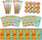 TINYMILLS Emoji Birthday Party Favor Set (12 multi-point pencils, 12 stampers, 12 sticker sheets, 12 small spiral notepads) Emoji Pencils Emoji Stampers Emoji Notepads Emoji Stickers
